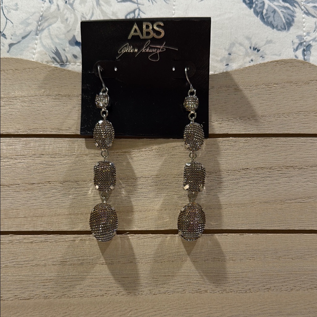 Abs Allen Schwartz Silver Mesh Dangle Earrings 25$